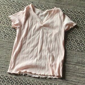 Pink kids ruffled shirt